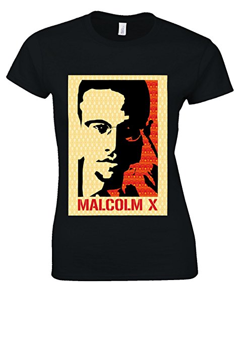 Malcolm X Shabazz Muslim Anti-Racism White Women T Shirt Top