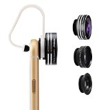 Mpow 3 in 1 Clip-On 180 Degree Supreme Fisheye  067X Wide Angle 10X Macro Lens For iPhone 6  6 Plus iPhone 5 5S 4 4S Samsung HTC No Dark Circle by the Fisheye lens