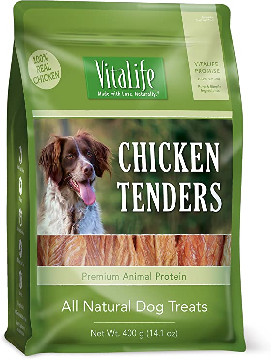 VitaLife Chicken Jerky Dog Treats - All Natural, Chicken Tenders