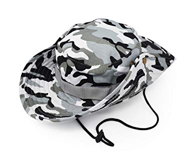 Outdoor Wide Brim Sun Protect Hat, Classic US Combat Army Style Bush Jungle Sun Cap for Fishing Hunting Camping