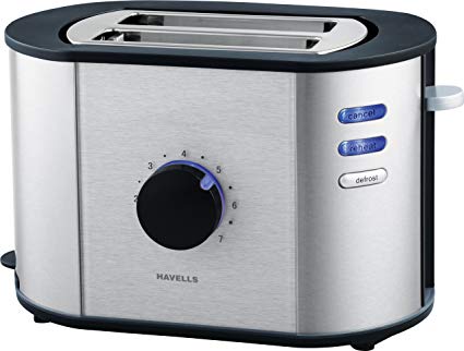Havells Titania 870-Watt Stainless Steel Pop-up Toaster (Black)