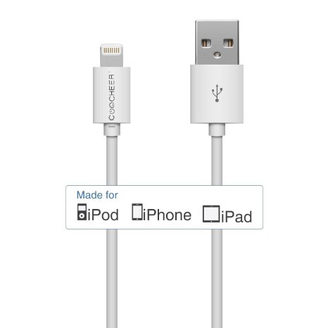 Apple MFi Certified Coocheer Lightning to USB Sync Cable Charger Cord with 8 pin Slimmest Connector Head Compatible with all iOS versions