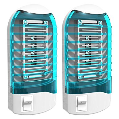Bug Zapper Electronic Insect Killer[2-Pack] Mosquito Killer Lamp,Eliminates Most Flying Pests! Night Lamp(Blue)